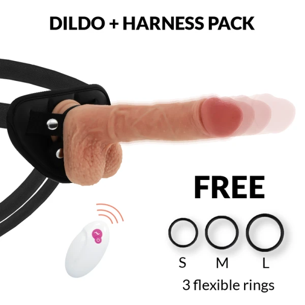 Cyber Silicock Strap-on Master Huck Afstandsbediening Dildo Set