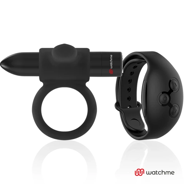 Black&silver Cameron Cockring-horloge met afstandsbediening, siliconen Black&silver Cameron Cockring-horloge met afstandsbediening, siliconen