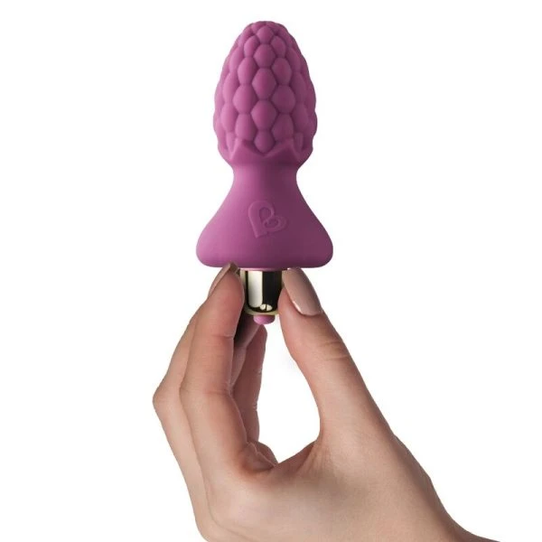 Rocks-off Analplug Assberries Raspberry, vibratiesteek, waterdicht