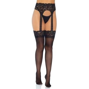 LEG Avenue Hosiery Opaque Kousenriem met Kant One Size