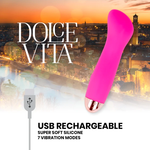 Dolce Vita Vibrator Een Roze met 7 standen, oplaadbaar