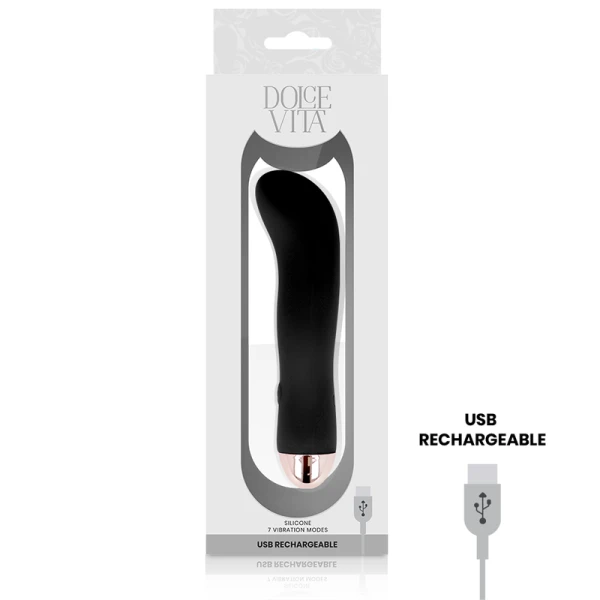 Dolce Vita wiederaufladbarer Minivibrator Zwei mit 7 Modi, schwarz