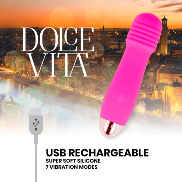 Dolce Vita oplaadbare minivibrator Drie Roze 7 standen