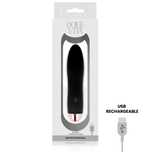 Dolce Vita oplaadbare minivibrator Vier zwart 7 standen