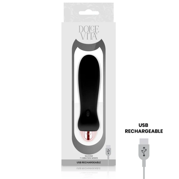 Dolce Vita oplaadbare minivibrator Vijf zwart, 7 standen Dolce Vita oplaadbare minivibrator Vijf zwart, 7 standen