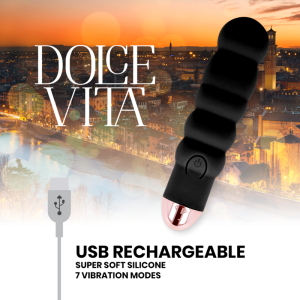 Dolce Vita Minivibrator Zes Zwart, oplaadbaar, 7 standen Dolce Vita Minivibrator Zes Zwart, oplaadbaar, 7 standen - Afbeelding 4