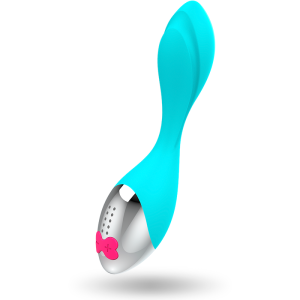 Happy Loky Mini FUN Vibrator mit G-Punkt-Stimulation, türkis-silber – Bild 1