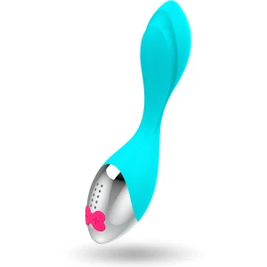 Happy Loky Mini FUN Vibrator met G-puntstimulatie, turkoois-zilver