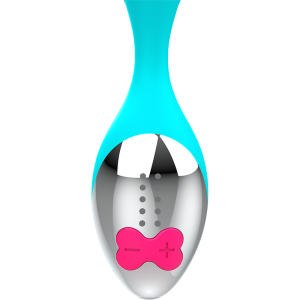 Happy Loky Mini FUN Vibrator mit G-Punkt-Stimulation, türkis-silber – Bild 2