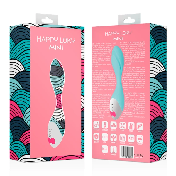 Happy Loky Mini FUN Vibrator mit G-Punkt-Stimulation, türkis-silber