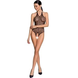 Passion Woman Netz-Body mit Spitze und Schrittöffnung