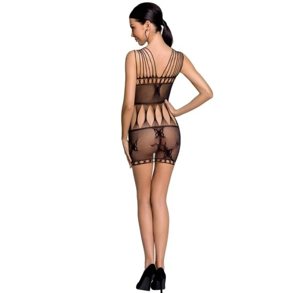 Passion Woman Bodystocking BS090 als minijurk, zwart