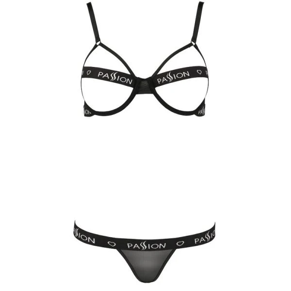 Passion Kyouka Set tweedelig open BH Tanga zwart S/M