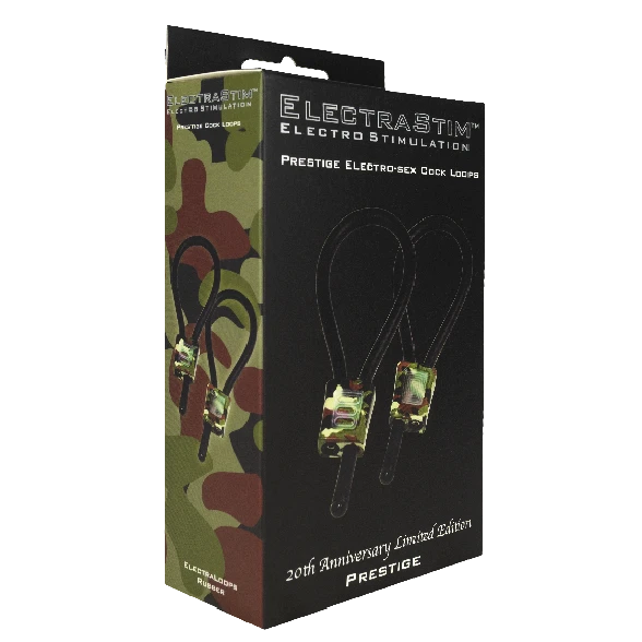 Electrastim Prestige ElectraLoops verstelbare cockringen van geleidend rubber Camouflage