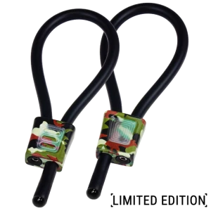 Electrastim Prestige ElectraLoops adjustable cock rings made of conductive rubber Camouflage