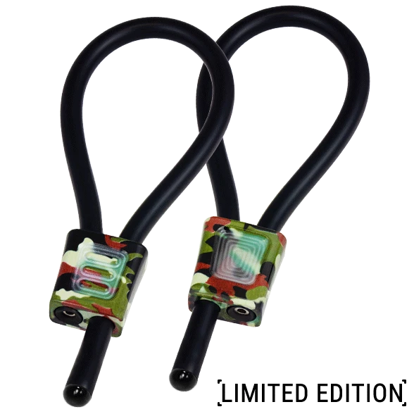 Electrastim Prestige ElectraLoops verstelbare cockringen van geleidend rubber Camouflage