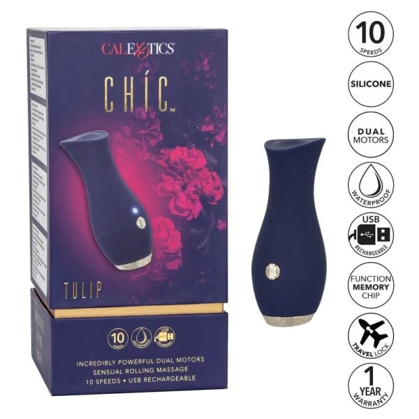 Calexotics Chic Tulpe Massager Blau – Vibrator met rolmassage