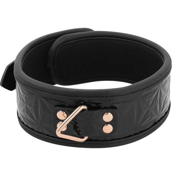 Begme Fetish Games vegan leren halsband met metalen ketting
