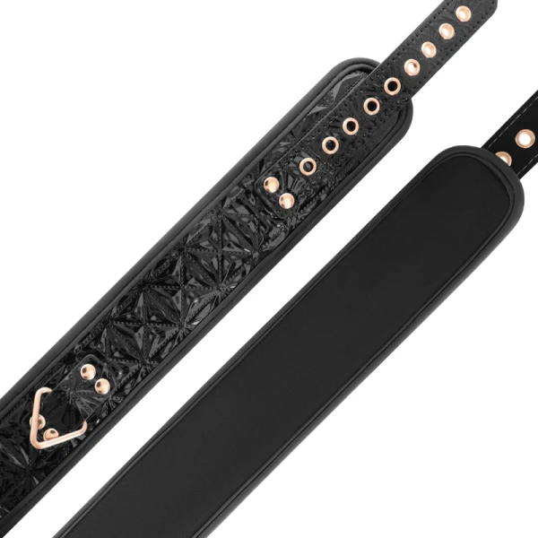 Begme Fetish Games vegan leren halsband met metalen ketting