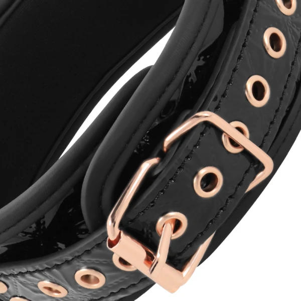 Begme Fetish Games vegan leren halsband met metalen ketting