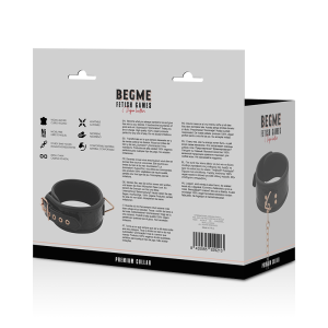 Begme Fetish Games vegan leren halsband met metalen ketting Begme Fetish Games vegan leren halsband met metalen ketting - Afbeelding 8