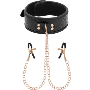 Begme Black Edition Collar with Nipple Clamps made of Neoprene