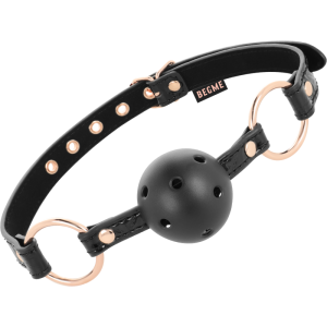 Begme Black Edition Bal-knevel van veganistisch leer met ademgaten Begme Black Edition Bal-knevel van veganistisch leer met ademgaten - Afbeelding 1