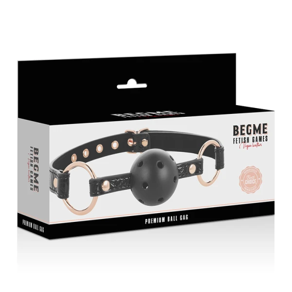 Begme Black Edition Bal-knevel van veganistisch leer met ademgaten