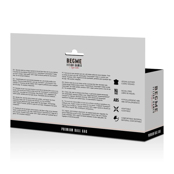 Begme Black Edition Bal-knevel van veganistisch leer met ademgaten