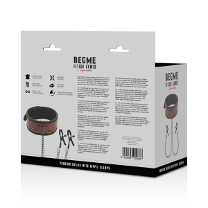 Begme Fetish Games Halsband met Nippelklemmen RED Edition Neopreen Begme Fetish Games Halsband met Nippelklemmen RED Edition Neopreen - Afbeelding 8