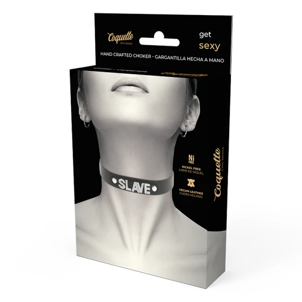 Coquette Accessories Sklavenhalsband van vegan leer Desire