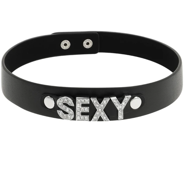 Coquette Accessories vegan leren halsband Desire zwart
