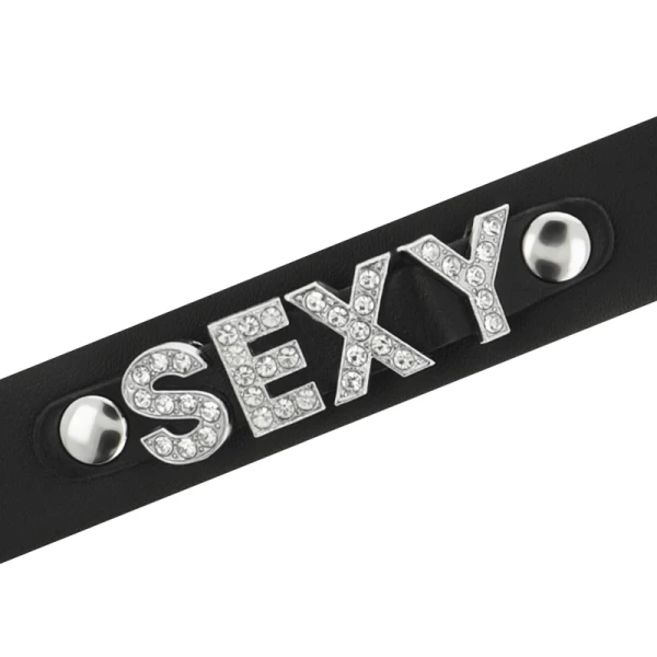 Coquette Accessories vegan leren halsband Desire zwart
