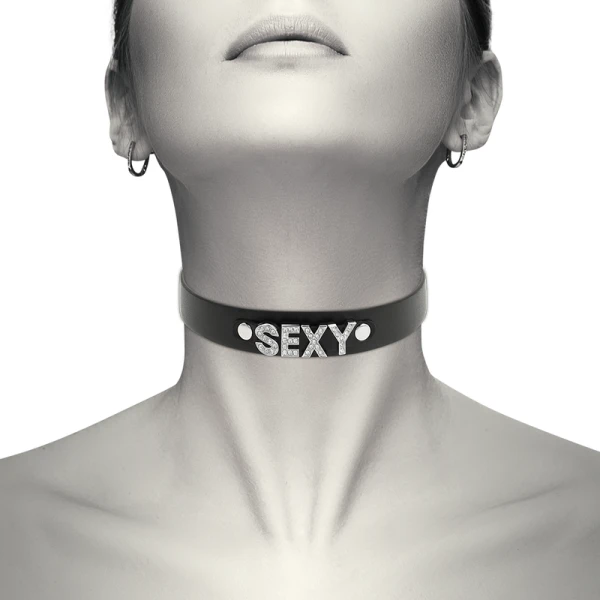 Coquette Accessories vegan leren halsband Desire zwart