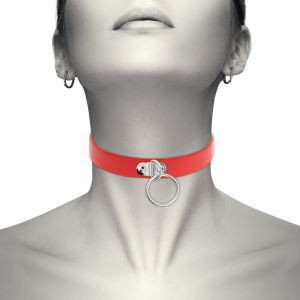 Coquette Accessories Fetish-halsketting Desire van veganistisch leer, rood Coquette Accessories Fetish-halsketting Desire van veganistisch leer, rood - Afbeelding 2