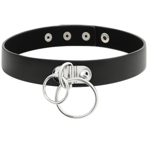 Coquette Accessories Dubbele ring halsband van vegan leder Coquette Accessories Dubbele ring halsband van vegan leder - Afbeelding 3