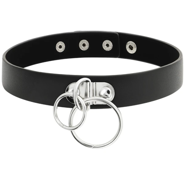 Coquette Accessories Dubbele ring halsband van vegan leder Coquette Accessories Dubbele ring halsband van vegan leder
