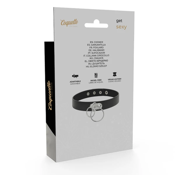Coquette Accessories Dubbele ring halsband van vegan leder Coquette Accessories Dubbele ring halsband van vegan leder