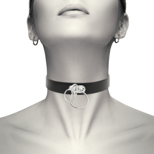 Coquette Accessories Dubbele ring halsband van vegan leder Coquette Accessories Dubbele ring halsband van vegan leder - Afbeelding 2