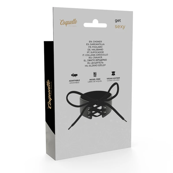 Coquette Accessories vegan leren halsband Desire Shoker zwart