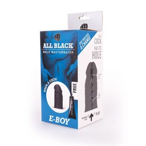 ALL Black Masturbator E-boy met Zigzag-structuur, 17 cm ALL Black Masturbator E-boy met Zigzag-structuur, 17 cm - Afbeelding 2