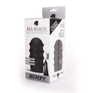 ALL Black Masturbator Hobbelig met Nopjes-Structuur ALL Black Masturbator Hobbelig met Nopjes-Structuur - Afbeelding 2