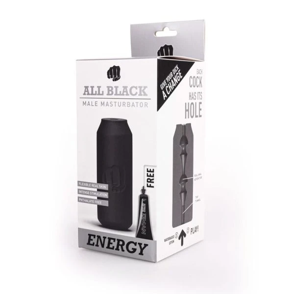 ALL Black Masturbator Energy-Dose 17 cm