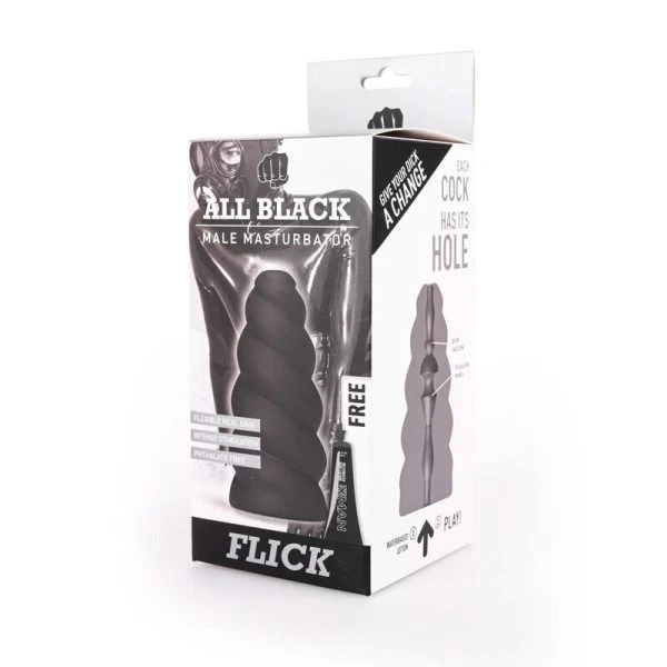 ALL Black Masturbator Flick mit Spiralstruktur