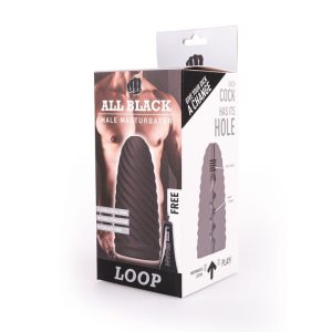 ALL Black Masturbator Loop-Model met geribbeld ontwerp 17 cm ALL Black Masturbator Loop-Model met geribbeld ontwerp 17 cm - Afbeelding 4