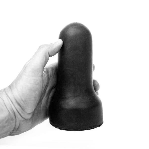 ALL Black Masturbator Chub met geribbelde binnenkant 17 cm