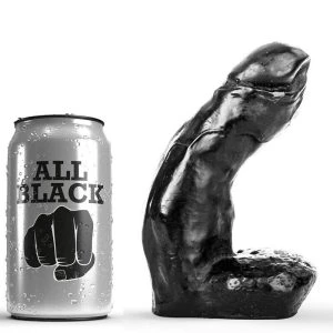 ALL Black Realistischer Dildo mit Hoden