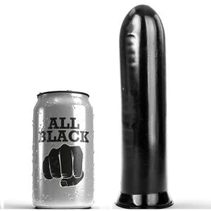 ALL Black Dildo met gladde textuur, zwart