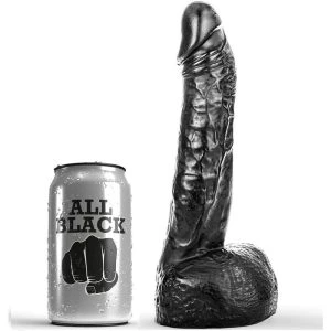 ALL Black Fisting-Dildo mit realistischer Struktur 20 cm