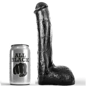 ALL Black Pene Realistische Anale Dildo met golvende textuur